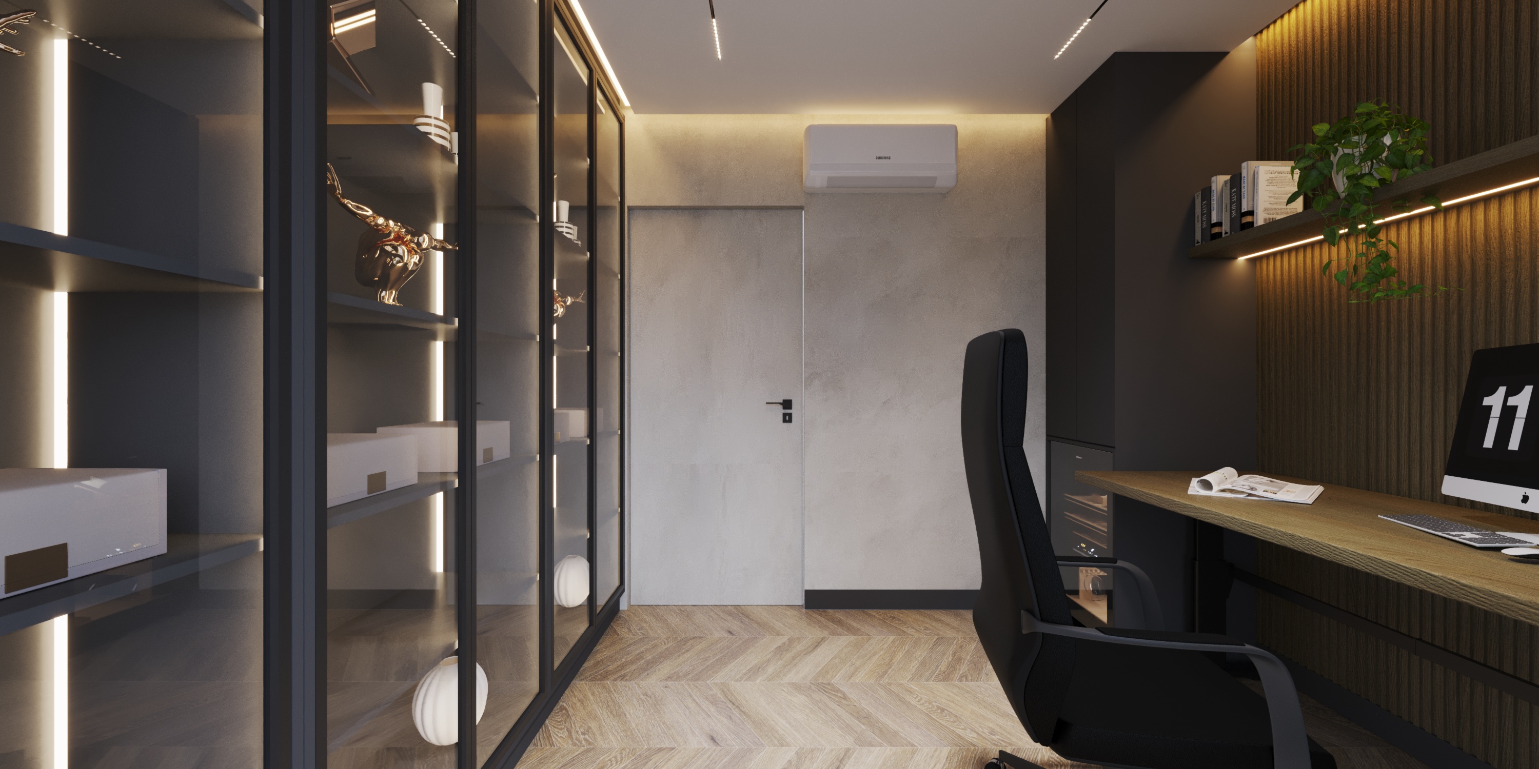 gabinet w ciemnej tonacji