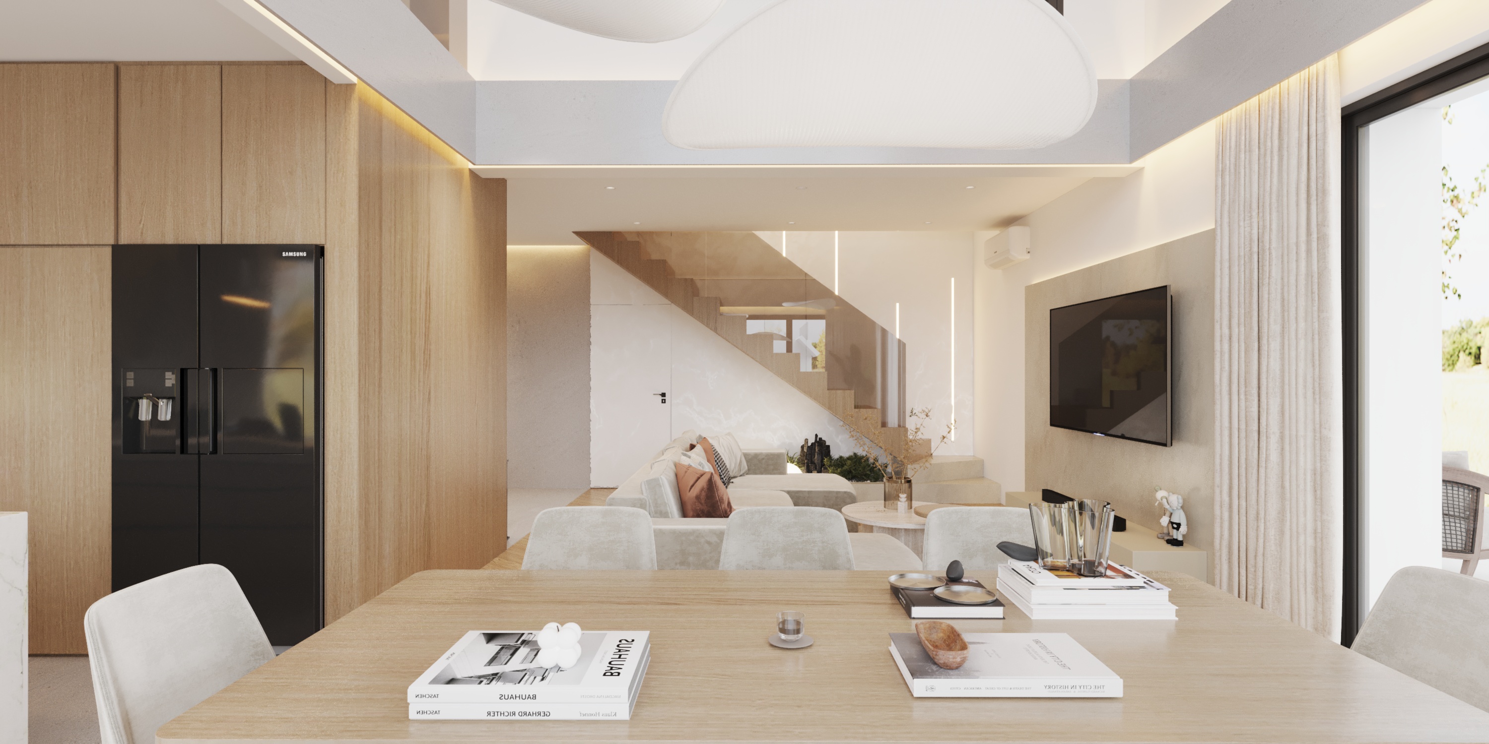 salon ze stołem jadalni