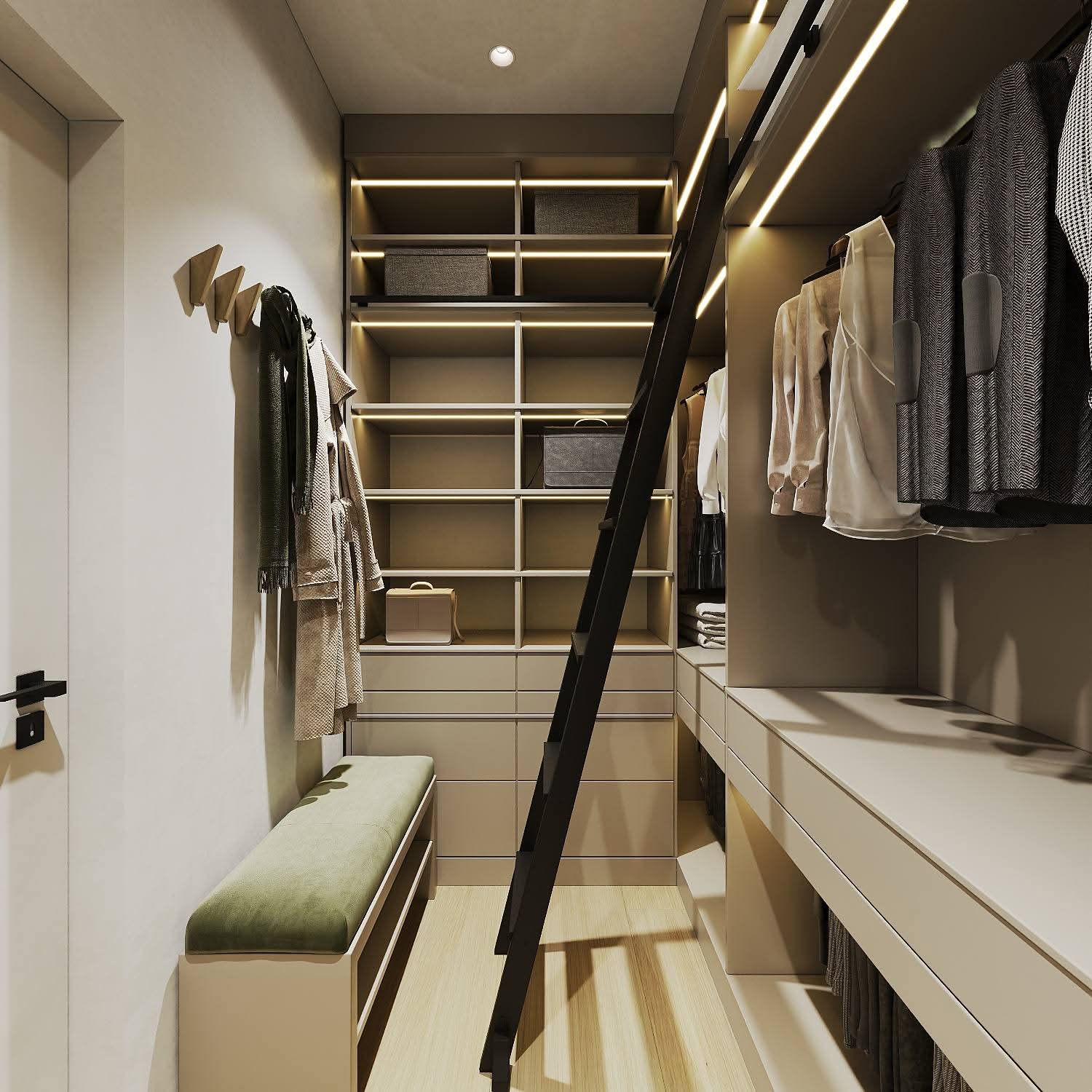 garderoba z drabiną