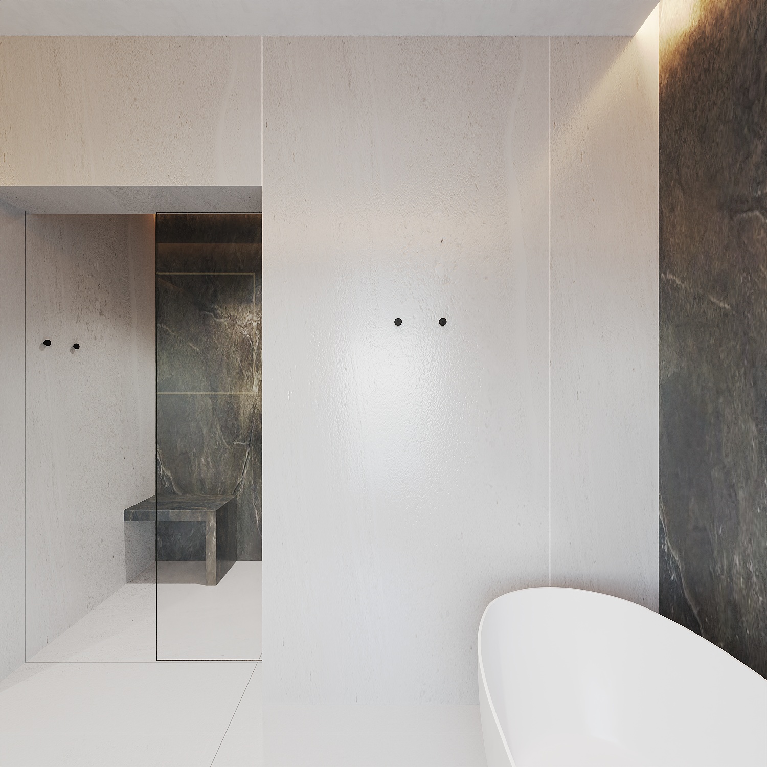 łazienka z szafką i wanną