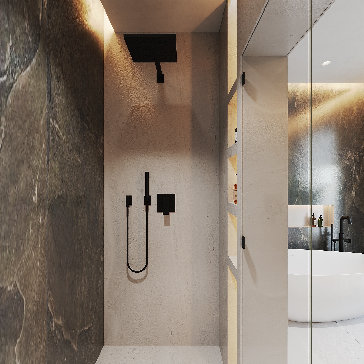 prysznic w łazience