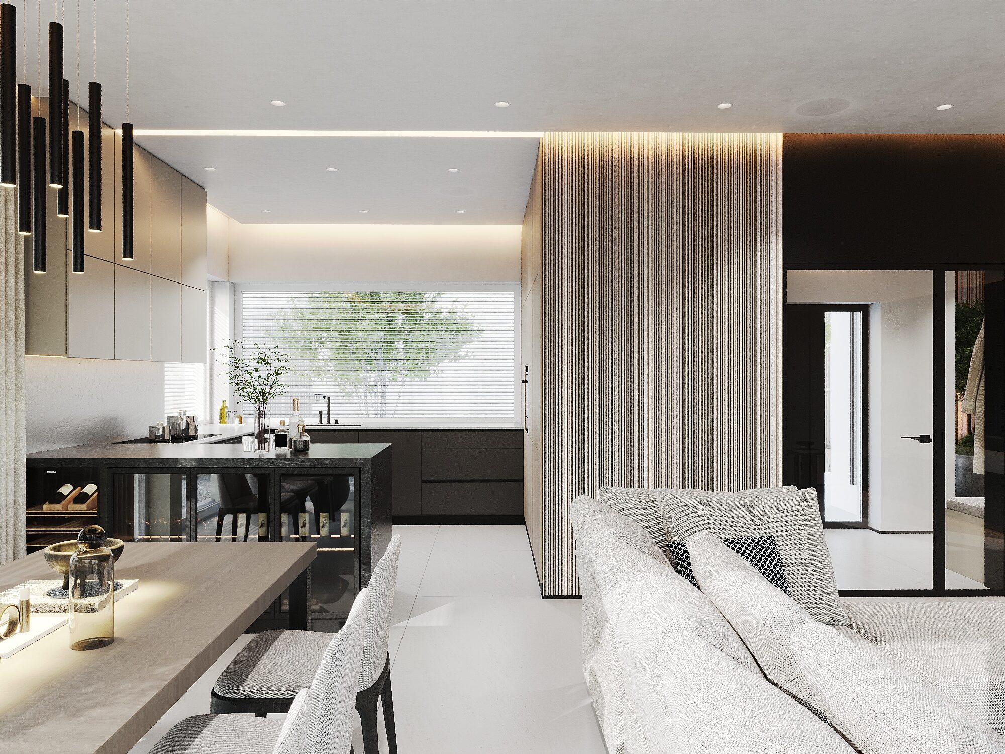 architekt wnętrz w Warszawie WIUMI pokazuje salon projektu minimalistyczny